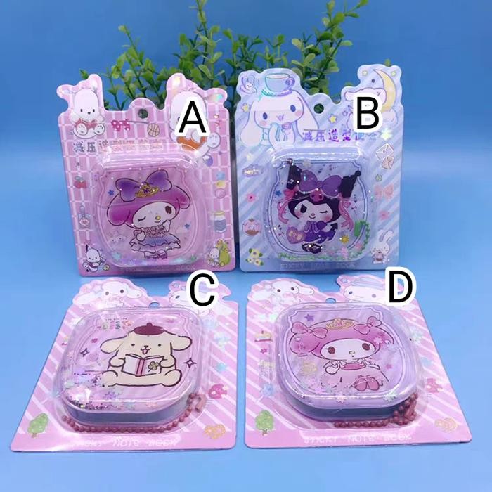 

Notes Water Glitter Notebook Pad Sanrio / Buku Lucu Air - A-Melody Ungu by Summerstore official