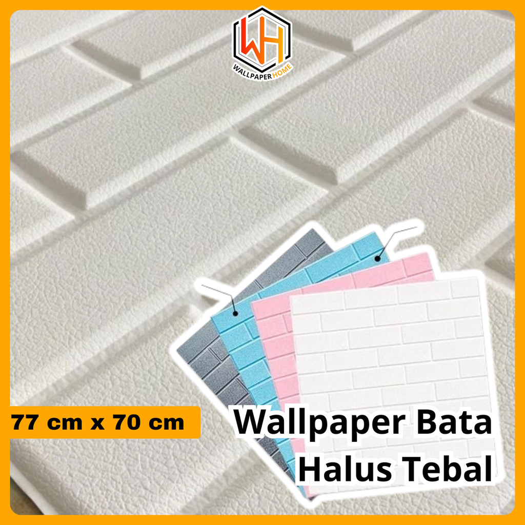 Wallpaper Foam 3D Bata Halus Tebal 77cm x 70cm Wallpaper Dinding Bata