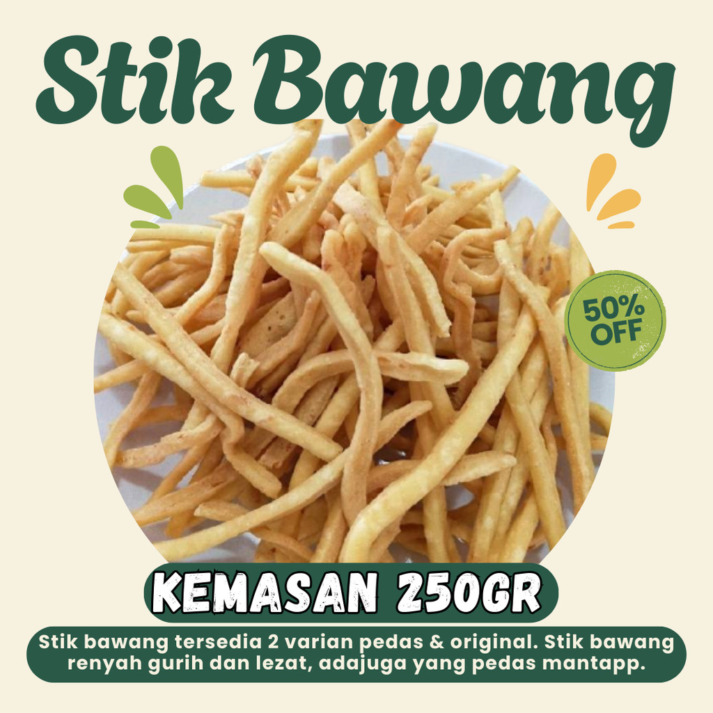 

Stik Bawang Pedas 250gram Stik Bawang Gurih Aroma Asli
