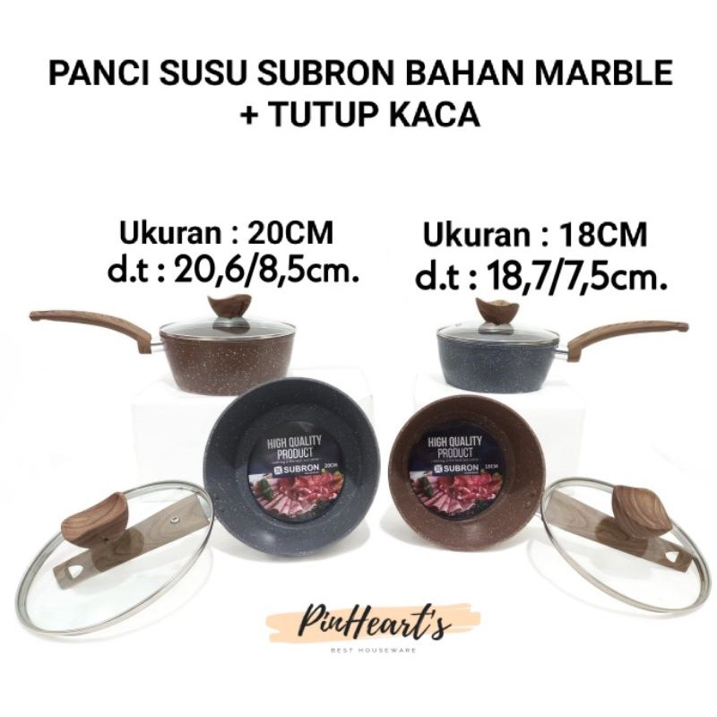 HSO - PANCI SUSU MARBLE SUBRON + TUTUP KACA UKURAN 18CM & 20CM | PANCI SUSU