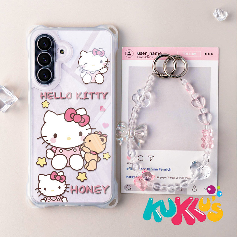 Case+Gantungan Hp  Suka Hello Kitty Untuk Soft Casing Hp Oppo A6 Pro A3X A5I Pro A5 2025 A5X A3 A18 