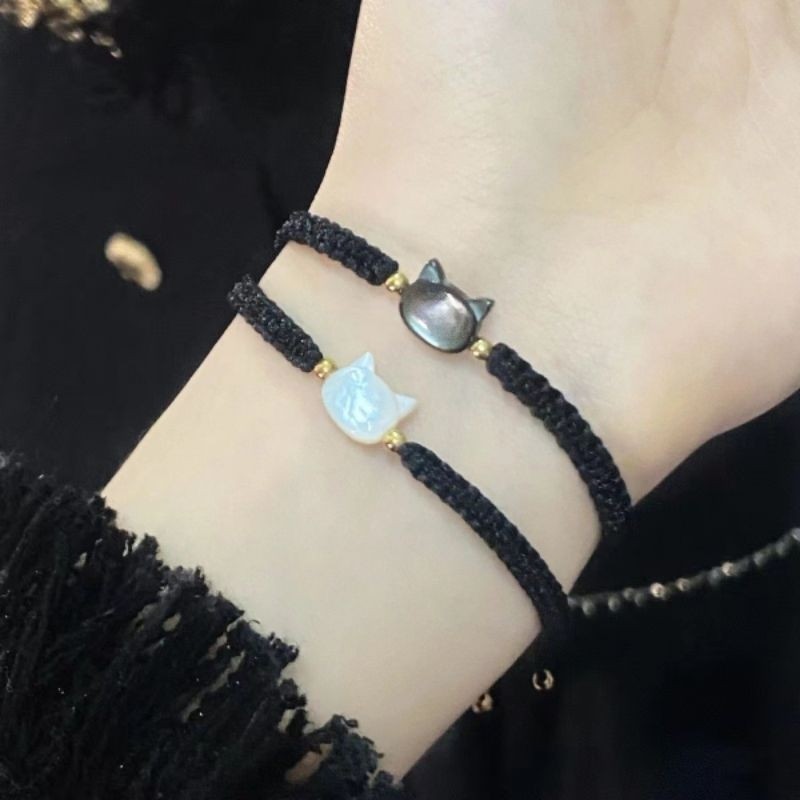 gelang manik kucing gelang korea gelang tali simpul gelang tangan lucu gelang motif kucing