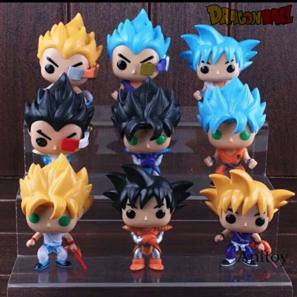 ACTION FIGURE DRAGON BALL FUNKO POP GOKU VEGETA RECAST TOPPER CAKE MAINAN ANAK PAJANGAN HIASAN MINIA