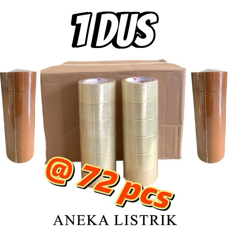 

45MM*90Y 1 DUS ISI 72PCS MURAH SUPER LAKBAN BENING DAN COKLAT TAPE