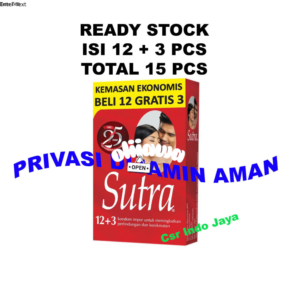 Kondom Sutra Merah Classic isi 12 + 4s Lubricant Original Anti Bocor tahan lama