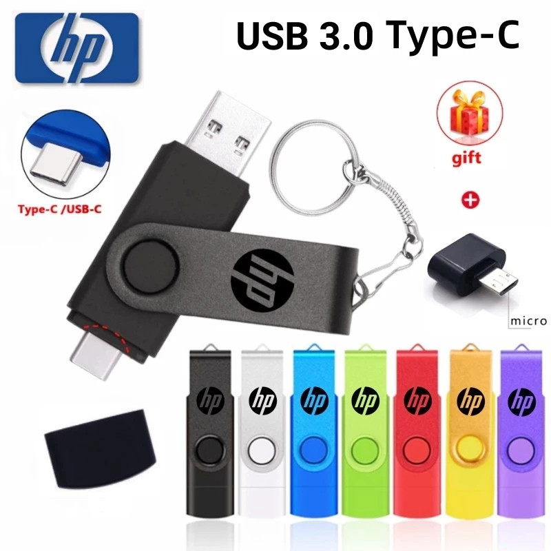 HP Flashdisk Otg Type c USB 3.0 Flash Disk OTG Dual Drive 1TB 2TB 100M/S Type-c Micro