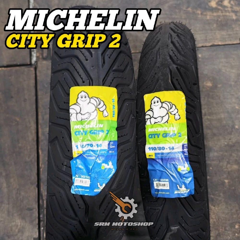 Set Ban Aerox Michelin 110/80-14 & 140/70-14 City Grip 2 Tipe Tubeles