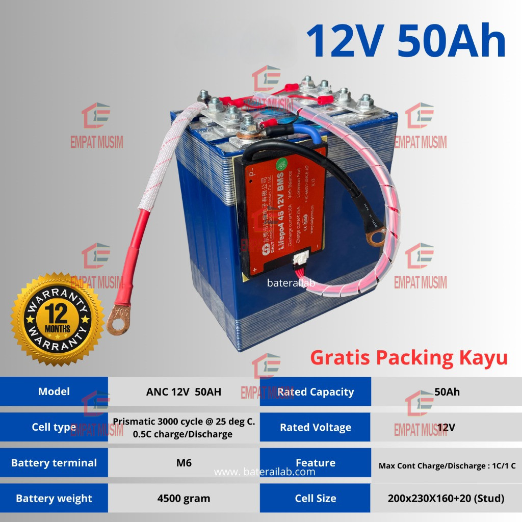 EVA Baterai Lifepo4 72v/12V/24V  24s 50ah Smart Bms 520ah Baterai Lifepo4 12V 50 Ah Baru Lifepo4 12v