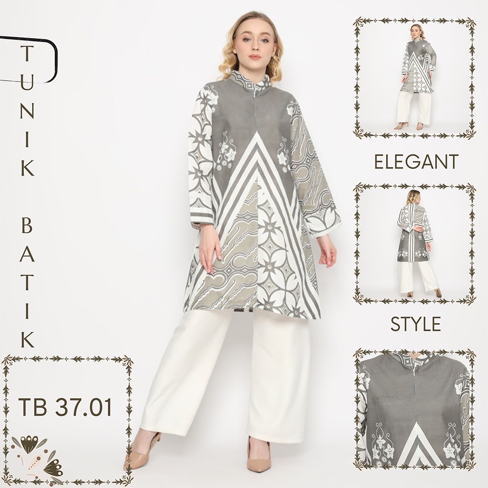 SAXCSHOP Cardigan Tunik Batik Wanita Modern Dress Batik Wanita