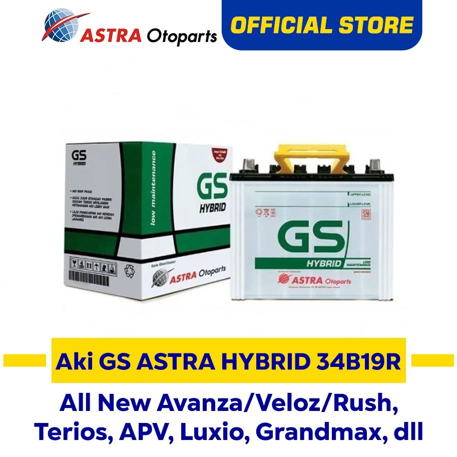 Aki GS ASTRA Hybrid 34B19R Mobil Avanza, Xenia, Rush, Terios, dll