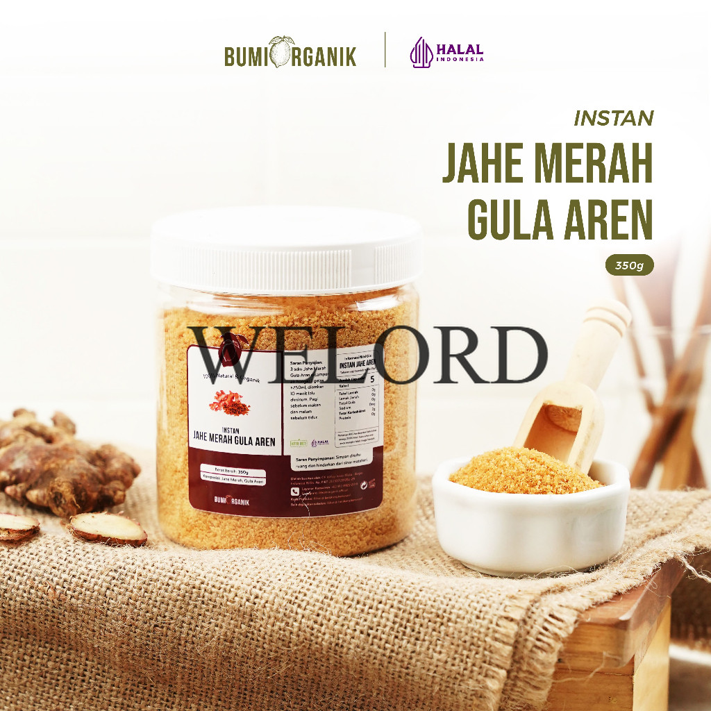 Promo JAHE MERAH GULA AREN 350G / JAHE MERAH GULA AREN BUMI ORGANIK / JAHE MERAH / JAHE MERAH BUBUK 
