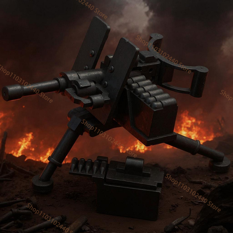 WW2 Military Weapon M2 Heavy Maine Gun Buig Blocks Set, Y Maine Gun & Cannon Models, MOC Army Toys G