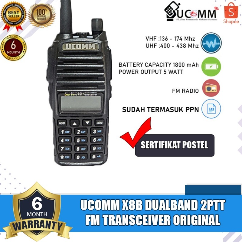 UCOMM X8B X8 HT DualBand Radio Ht Ucomm x8b Baofeng UV 82 UV-82 Original Garansi Resmi