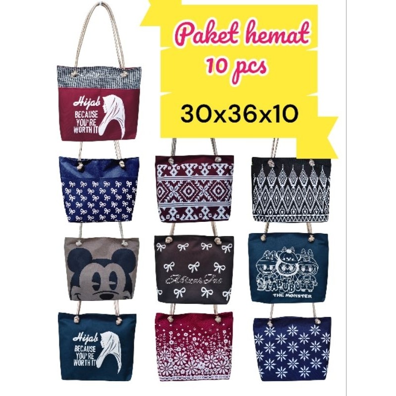 ZAHASHOP ToteBag Kekinian ToteBag Wanita Tali Sumbu Resleting Totebag Pengajian Kuliah