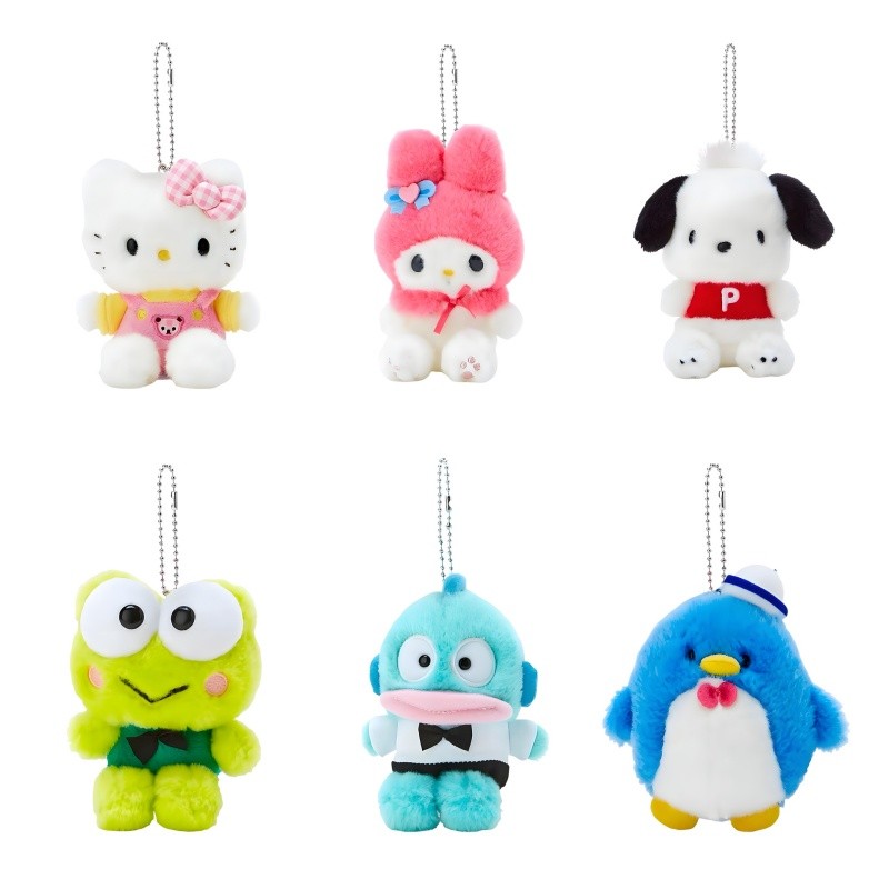 Sanrio Retro Melody HelloKittyPlush Pent Cute Cartoon Stuffed Keyrings Girls Bag Bakcpack Cars Plush