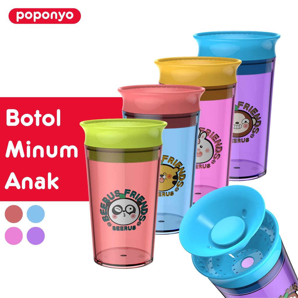 Poponyo Cangkir Minum Anak Bayi Anti Tumpah Training Cup Gelas Minum Anti Sedak
