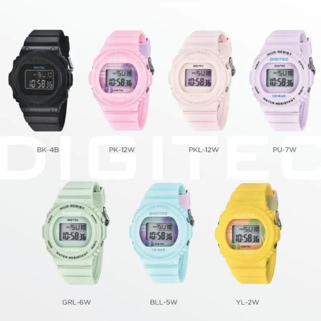 JAM TANGAN WANITA DIGITEC DG7110 DG 7110 DIGITAL RESIN/ RUBBER/ KARET STRAP