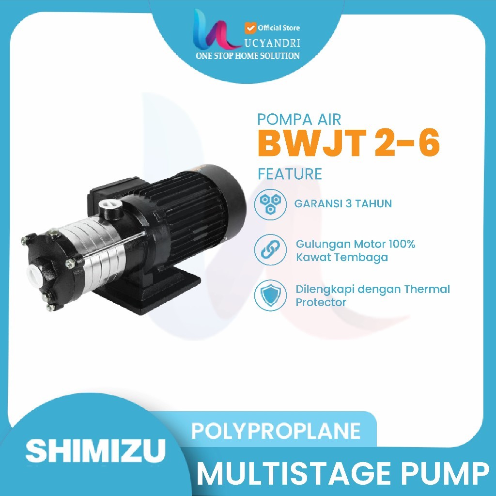 Pompa Air Shimizu BWJT 2-6 Pompa Celup Jet Pump Multistage Pump Tekanan Air Tinggi Dan Aliran Optima