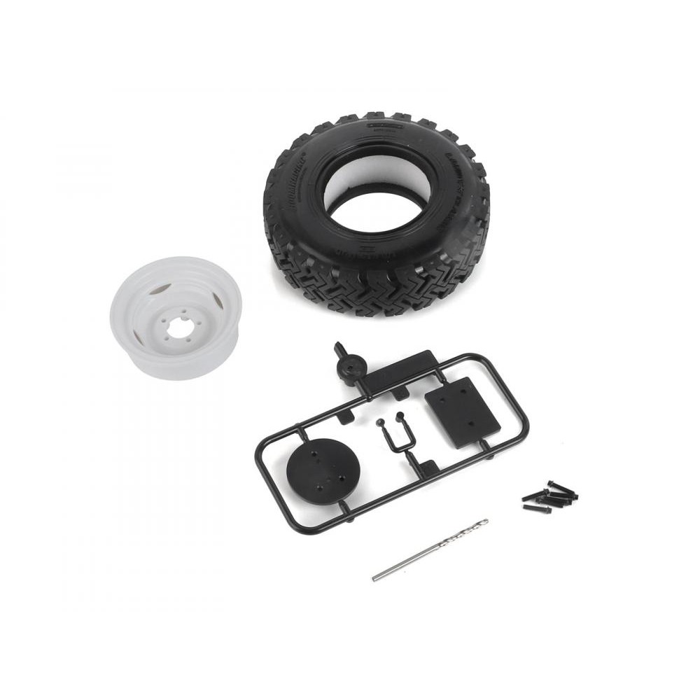 Boom Racing Spare Wheel and Tire (Ban Cadangan Belakang) dengan dudukannya untuk RC BRX02 88 Series 