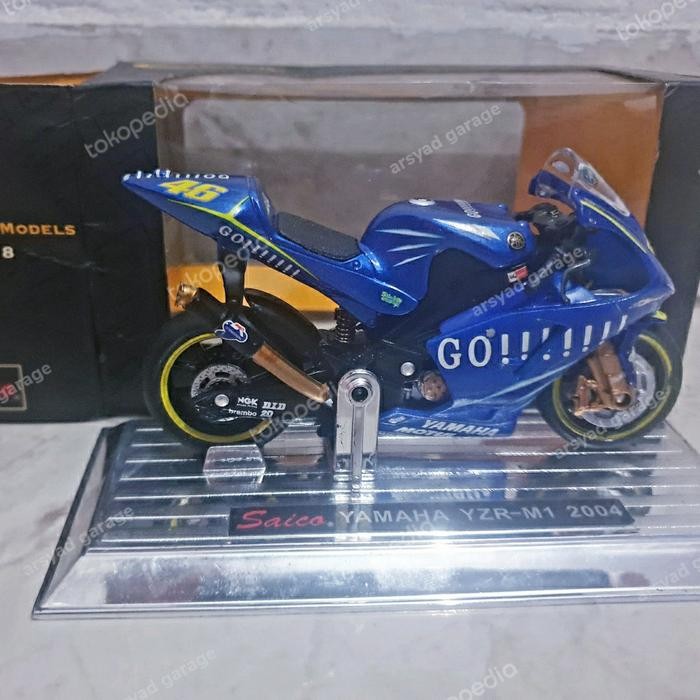 Diecast Motogp Saico skala 18 Valentino Rossi Yamaha YZR M1 2004