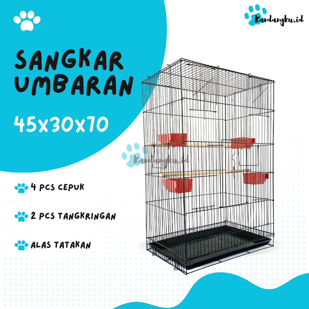 PAWFECT Sangkar Umbaran burung Ukuran M Jumbo besi lipat kuat sangkar burung love bird - Kandangku.i
