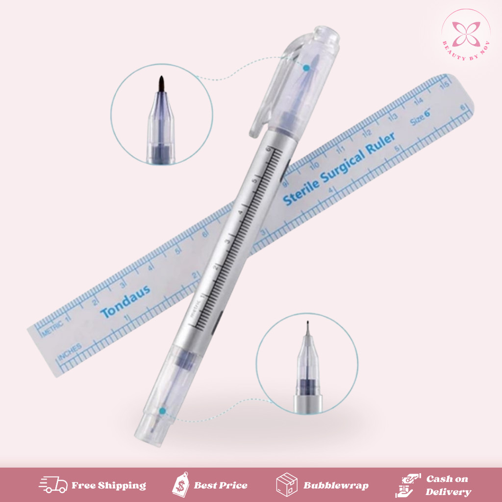 BeautyByNov - Pen Sulam Alis Mistar Sulam Alis Anastesi Marker Pen Sulam Alis Eraser Pen Sulam Alis 