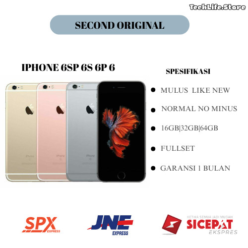 iphone 6sp 6p 6s 6 plus batangan second 64gb/16gb normal no minus original 100% mulus