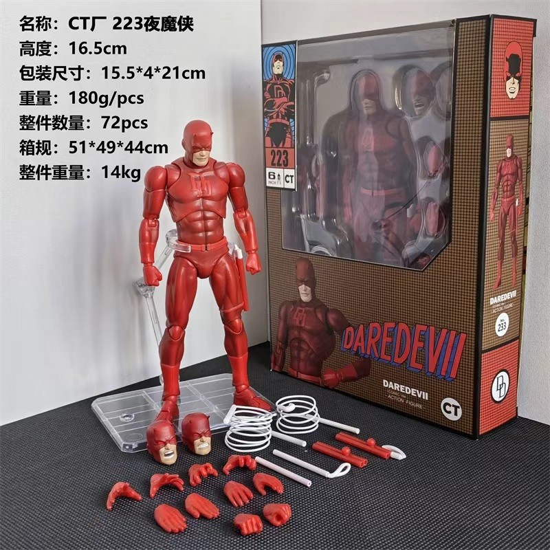 NEW CT Toys Daredevil Figure Mafex 223 SHF Daredevil Comic Action Figure PVC Figurine Statue Model C