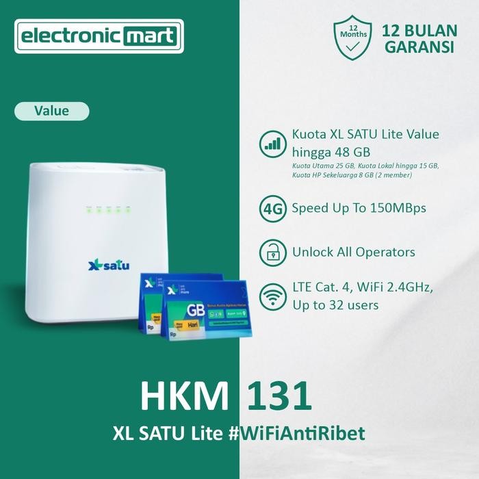 HKM131 XL SATU Lite Value Modem Wifi 4G High Speed