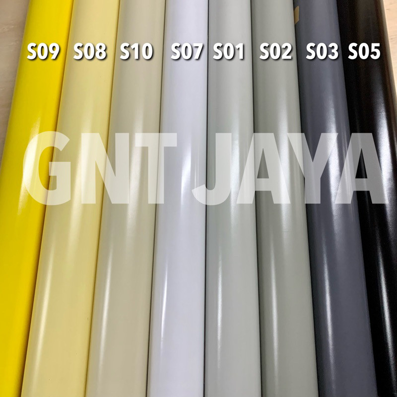 taco sheet SUPERCON PVC cs laminates PUTIH HITAM ABU BIRU UNGU HIJAU muda tua pelapis furniture glos