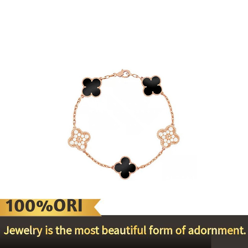 [100% Original]Gelang Wanita,Gelang Emas,Van Cleef & Arpels Alhambra Vintage 18K Rose Gold Bracelet 