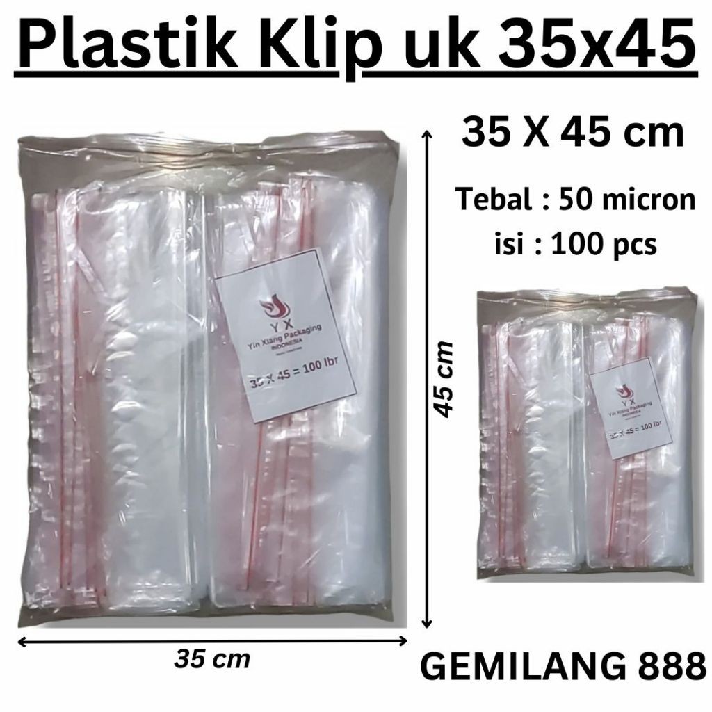 JANGANLIRIK Plastik Klip Uk 35x45 cm - Plastik Zipper lock, Plastik klip Baju, Plastik Ziplock/Zippe