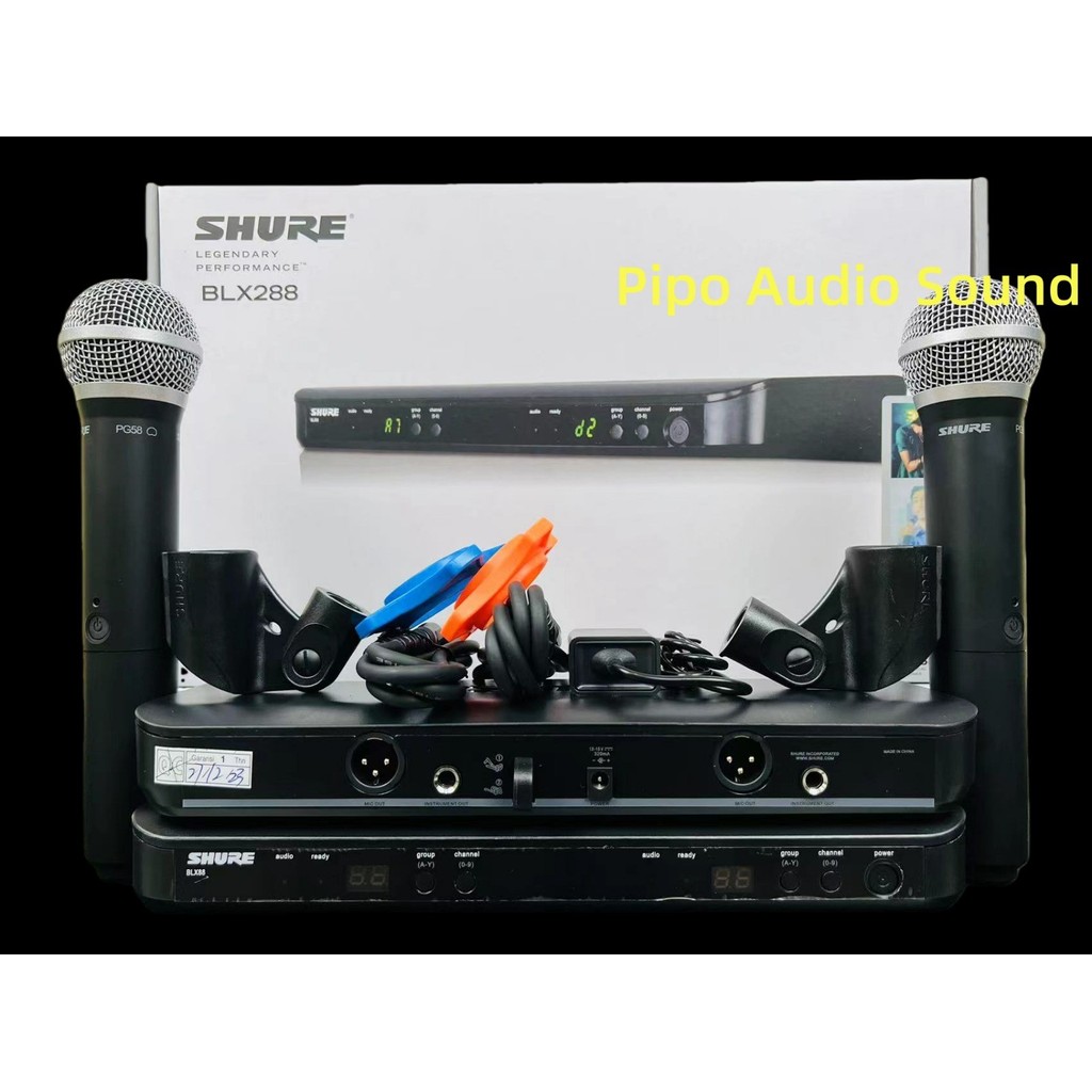 MIC WIRELLES SHURE BLX288 DUAL MIC PEGANG BLX 288 blx288