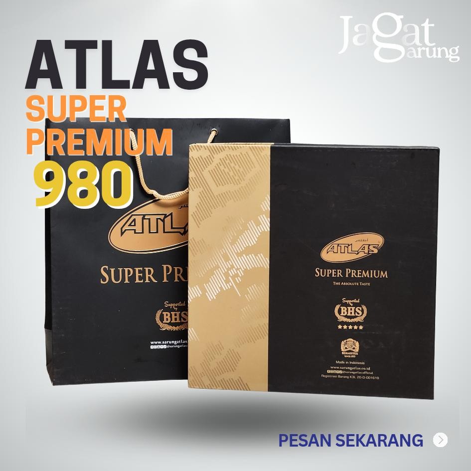 Sarung ATLAS SUPER PREMIUM 980 (Best Seller) Kain Adem Motif Songket Jacquard Luxury Timbul Sarung D