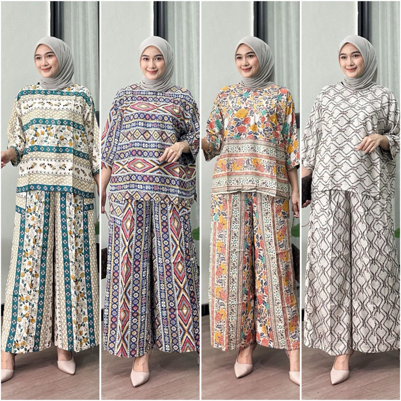 BAJU SETELAN ONE SET ZAHARA SET RAYON PREMIUM JUMBO