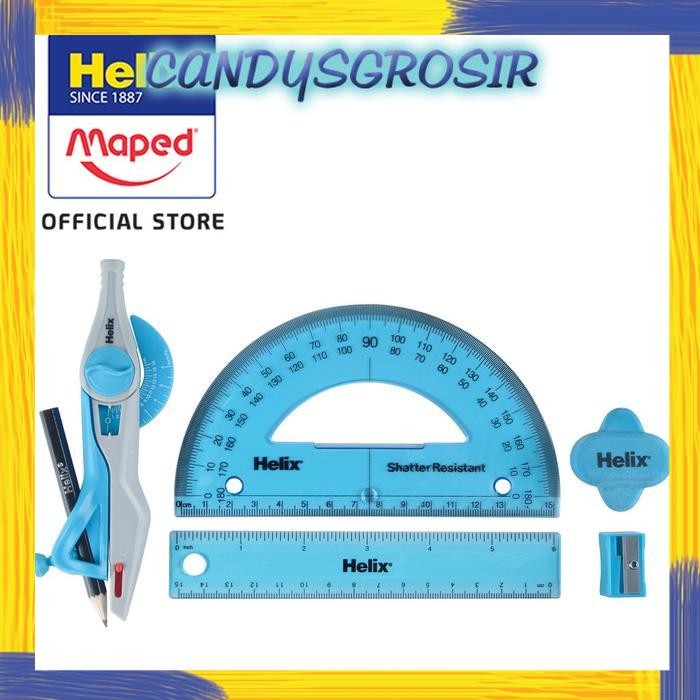 Helix Maths Set Super School Kit 6 Pcs Asscol - Spesifikasi