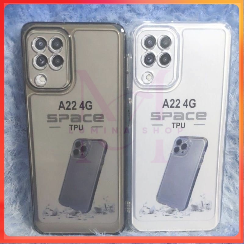 PROMO+COD SoftCase/Silikon Bening Black Space Hp SAMSUNG A22 4G/5G Casing TPU bening clear space
