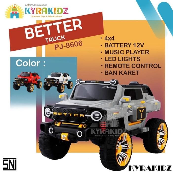 Mainan Anak Mobil Aki Jeep Better Truck PJ 8606 Kyrakidz Ban Karet