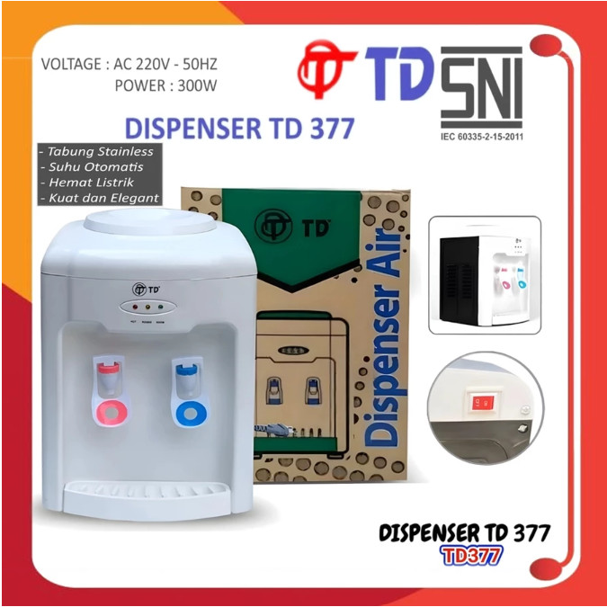 DISPENSER GALON AIR HOT/PANAS-NORMAL TD 377 - SNI - LOW WATT 300W