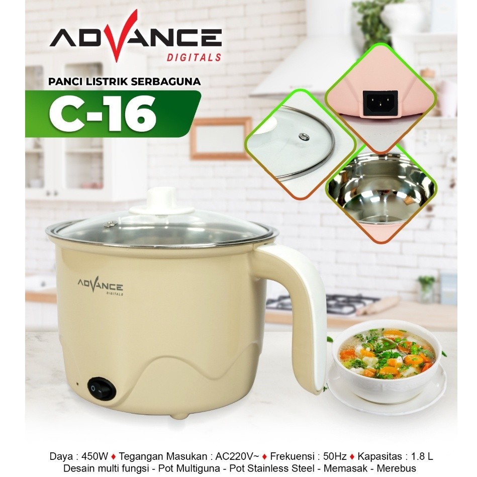 ADVANCE  C 16 Panci Listrik Multifungsi C16 / Panci Listrik  C-16 Advance