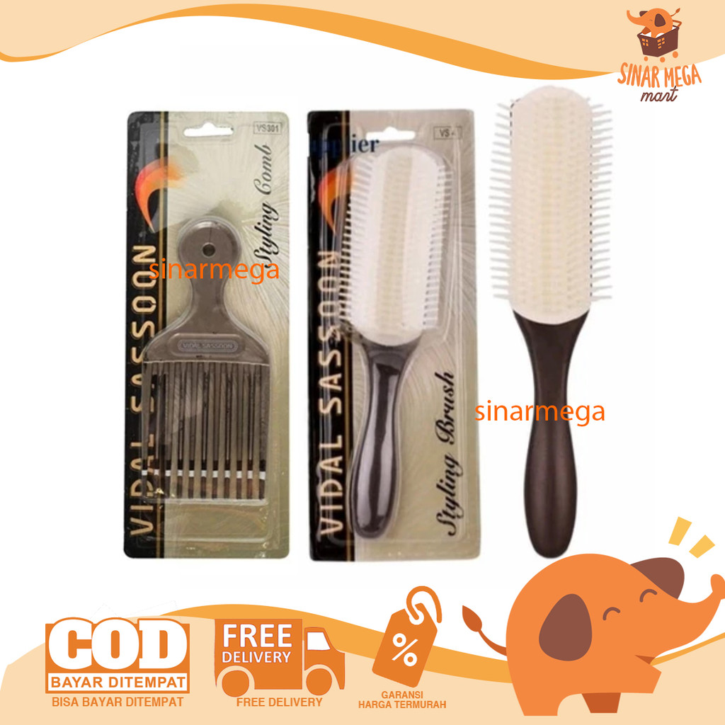 VIDAL Sassoon Styling Brush - Comb  | Sisir Rambut Sisir Salon, Sisir Blow Vidal