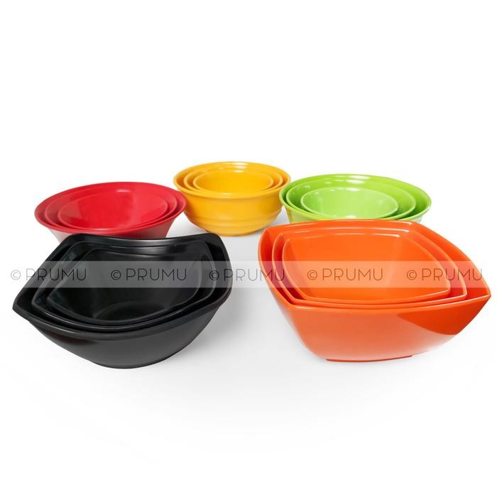 Mangkok Set Besar Kecil - Paket Mangkok Melamin Set - Set A, Hijau