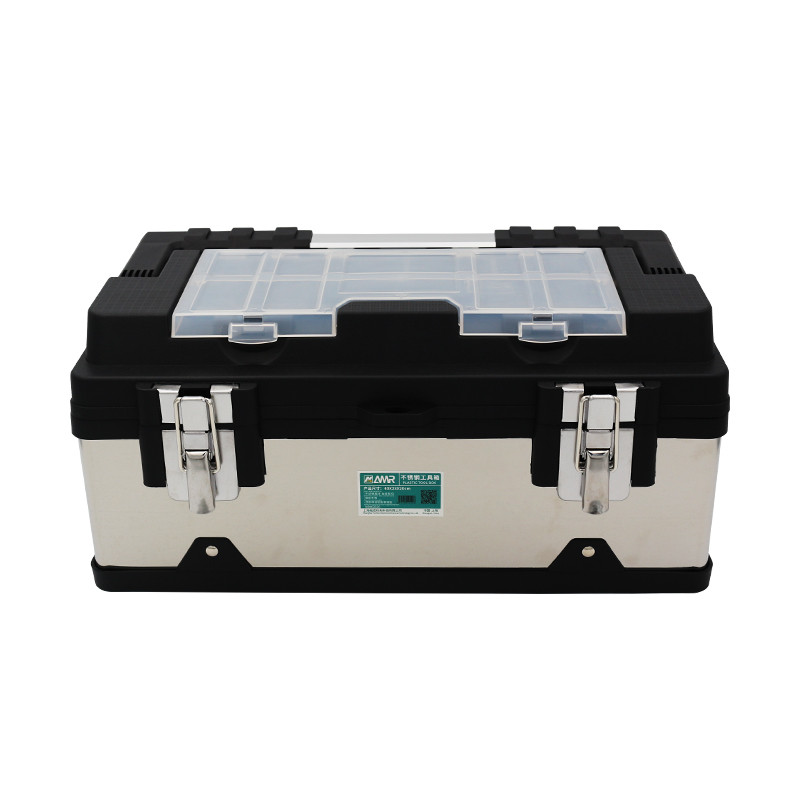 Toolbox Stainless Steel Organizer toolbox for mechanics Hardware Tool Storage Box Large Empty Toolbo