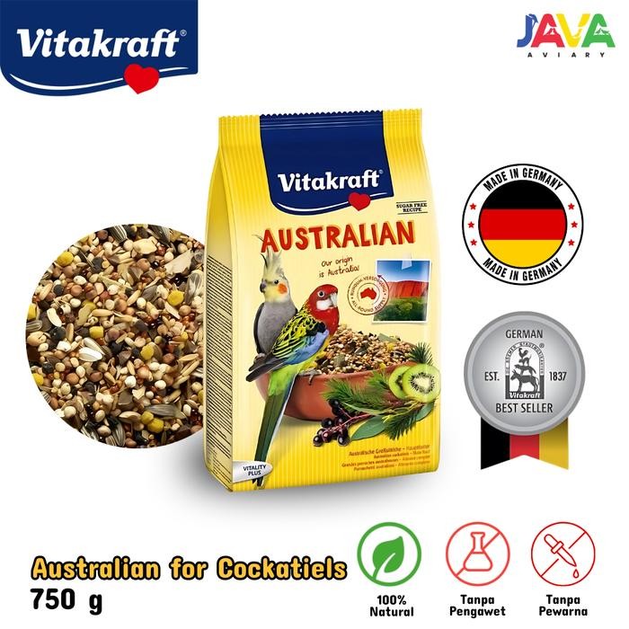 [ GONDORUCI ]Vitakraft Australian for Cockatiels 750gr Makanan Premium Mix Burung Cockatiels Parkit 