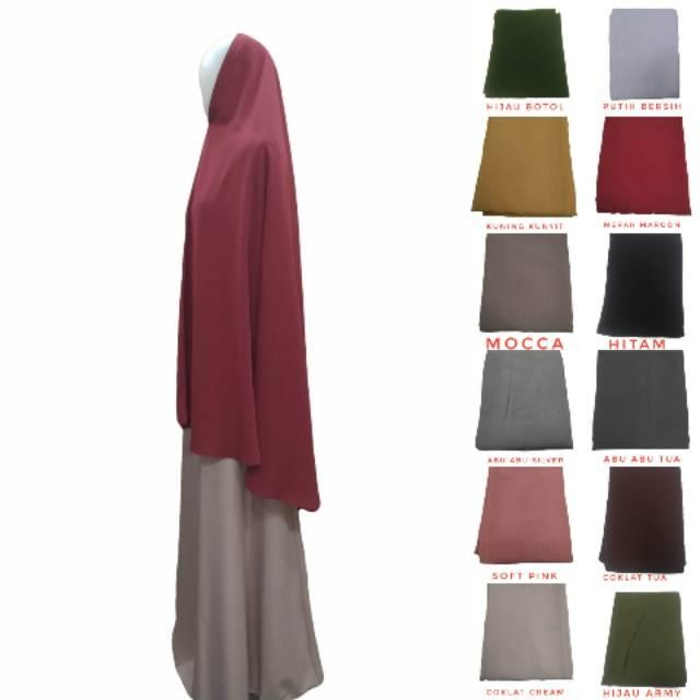 [Promo]- Khimar Non Pet / Non Pad Syari Wolfis Standar XL dan Jumbo XXL Jilbab Instan - Hitam, Stand
