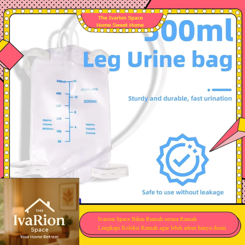 Ivarion Kantong Urin Kateter Pria kaki leg Catheter Urinal Bag 500ml - TS500