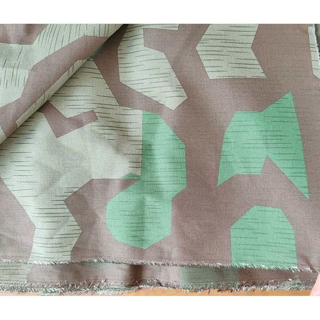 REPLICA WW2 GERMAN ARMY SPLINTER CAMO REVERSIBLE CAMOUFLAGE FABRIC COTTON - 150CM X 100CM