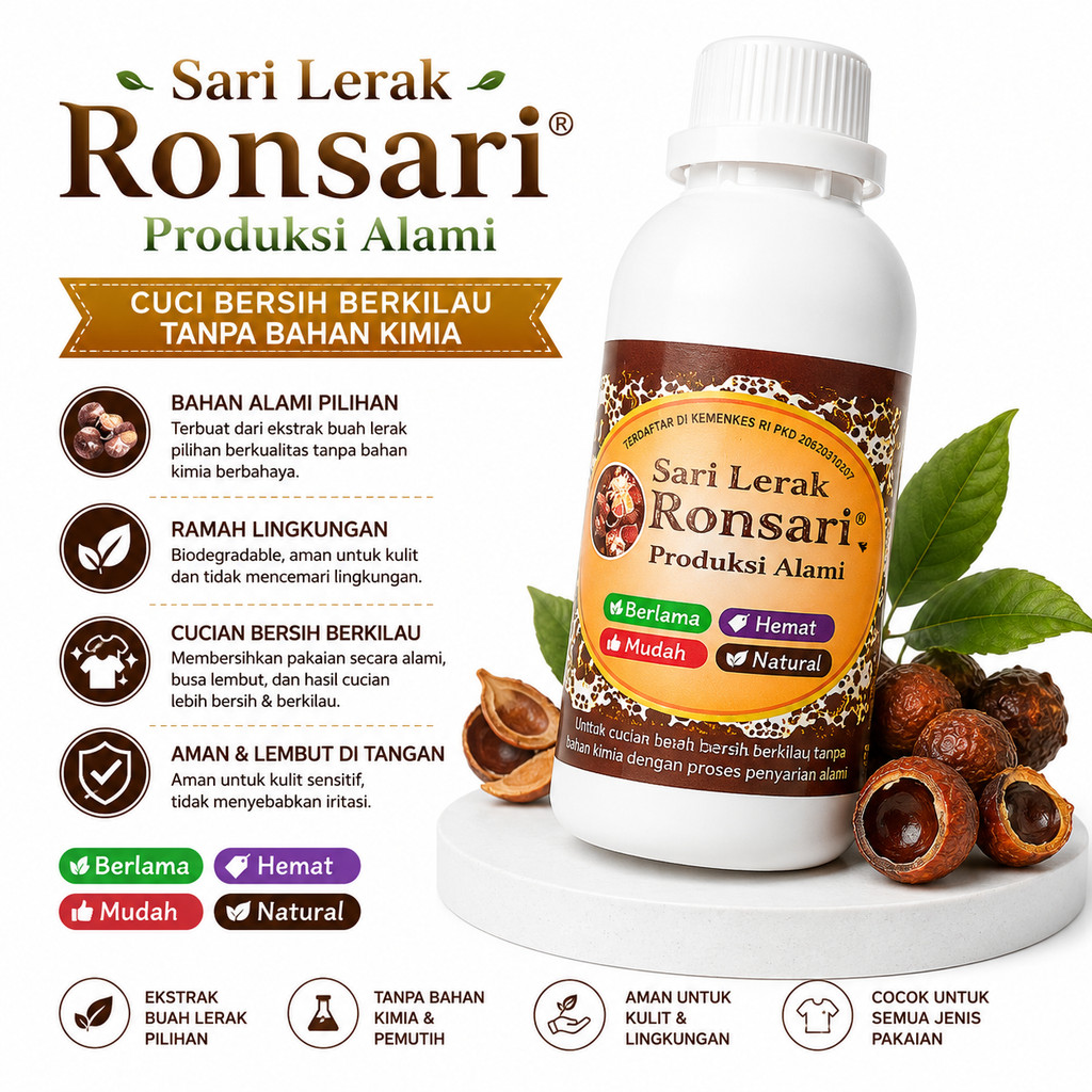 LERAK CAIR MURNI - Sabun LERAK Cuci Batik - Sari Lerak