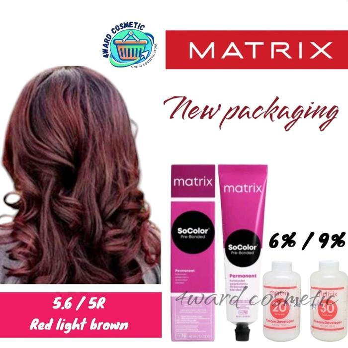 Matrix socolor 5.6/5R red light brown + oxidant pewarna rambut hair color - cat saja