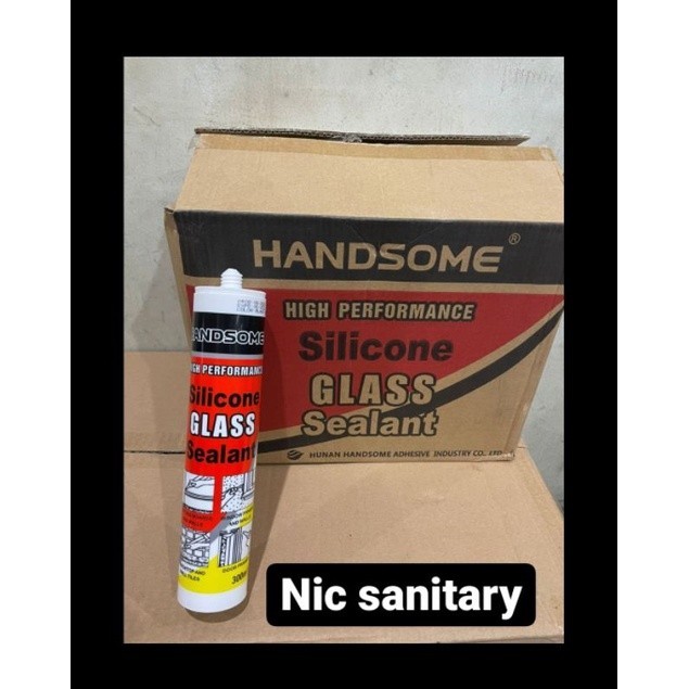 Lem botol kaca HANDSOME / lem silicone White putih